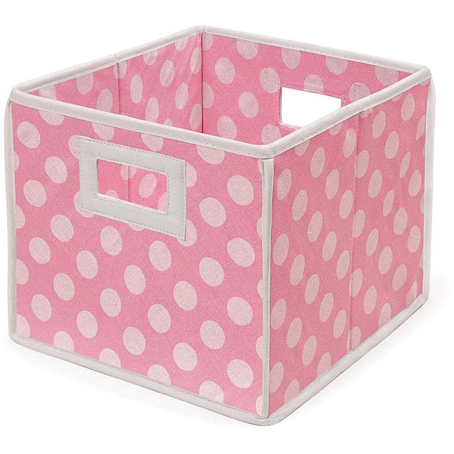 Shop Pink Polka Dot Folding Storage Baskets (Pack of 3) - On Sale ...