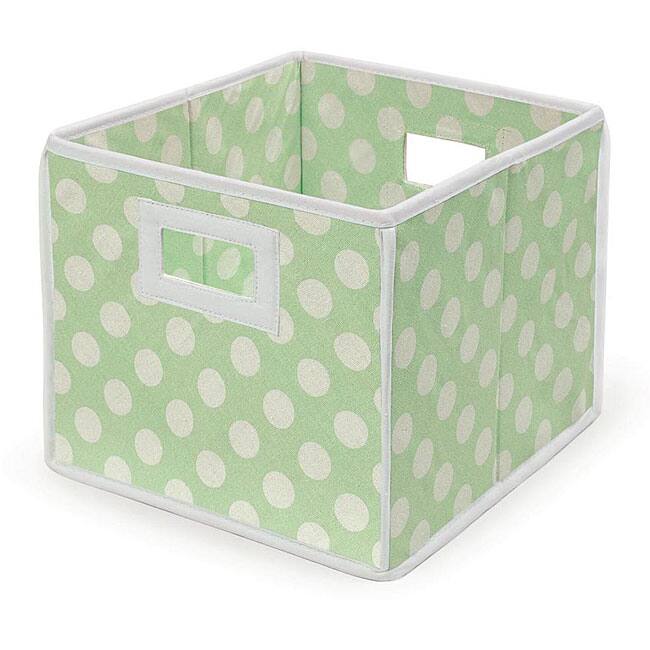 Sage Polka Dot Folding Storage Baskets (Pack of 3) - Sage Polka Dot