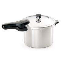Universal 6.3 Quart / 6 Liter Stainless Steel Easy Use Pressure Cooker +  Extra Glass Lid, Induction Compatible, Pressure Cooker & Multipurpose Pot,  7