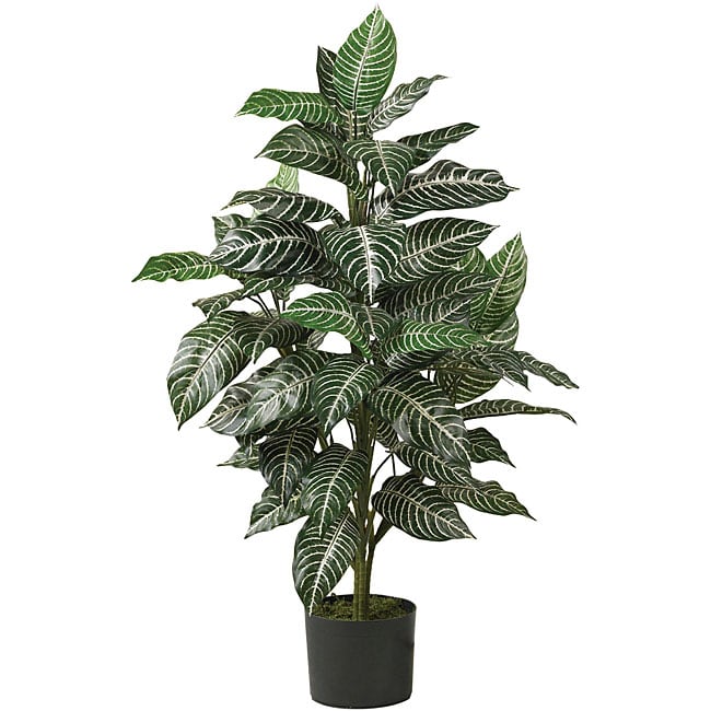 Shop Zebra 3foot Silk Plant Free Shipping Today