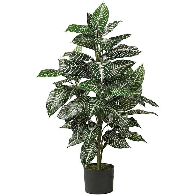 Zebra 3-foot Silk Plant - Green