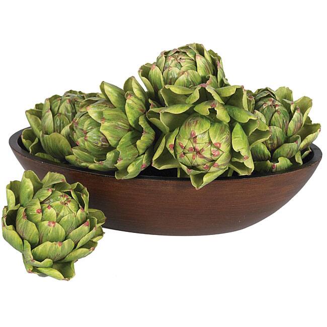 Decorative 5-inch Artichokes (Set of 6)