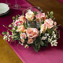 Rose Candleabrum Silk Flower Arrangement - Pink