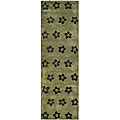 Safavieh Handmade Soho Leaves Sage New Zealand Wool Runner - 2'6 x 12'