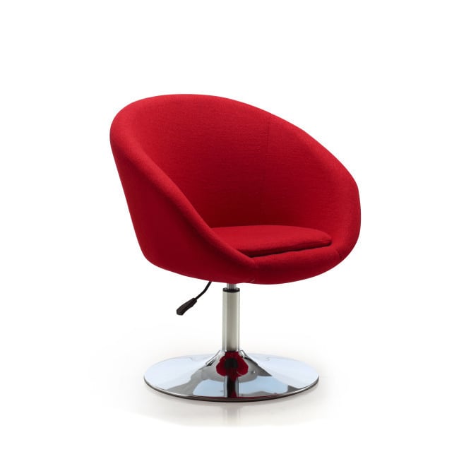 Carson Carrington Folde Barrel Adjustable Swivel Leisure Chair - Red wool/cashmere