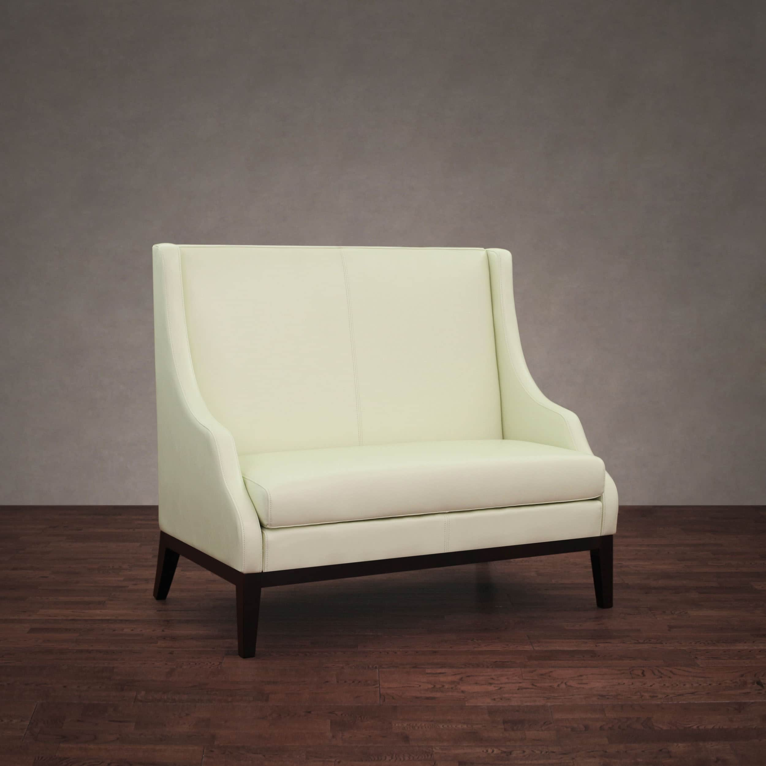 Lummi Off White Leather High Back Loveseat