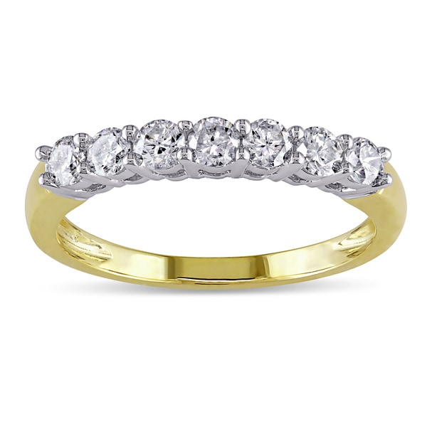 Miadora 10k Yellow Gold 1/2ct TDW Diamond Anniversary style Stackable