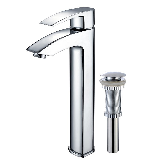 Kraus Visio Bathroom Vessel Sink Faucet With Chrome Pop up Drain