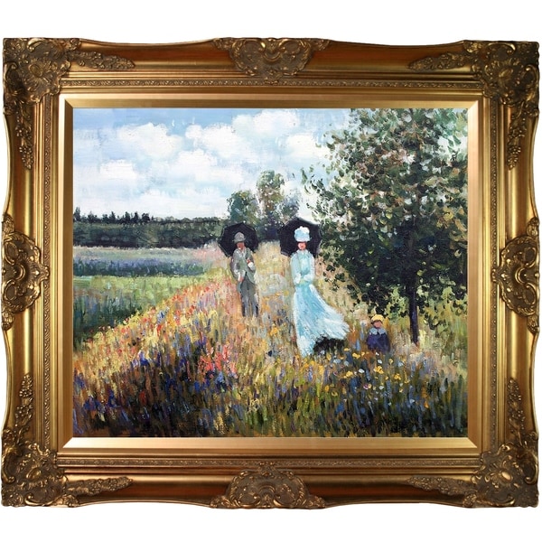 Monet 'The Promenade Near Argenteuil' Hand Painted Oil Reproduction ...