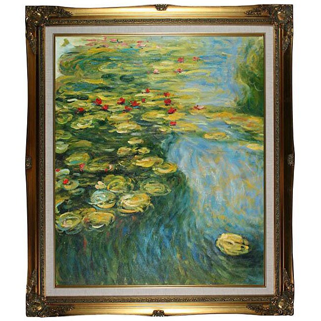 Claude Monet 'Water Lilies' Framed Art - 12435888 - Overstock.com ...