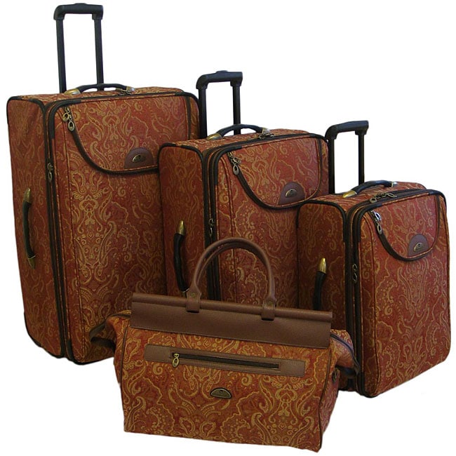 American Flyer Gold Paisley 4-piece Luggage Set - 12437547 - Overstock ...