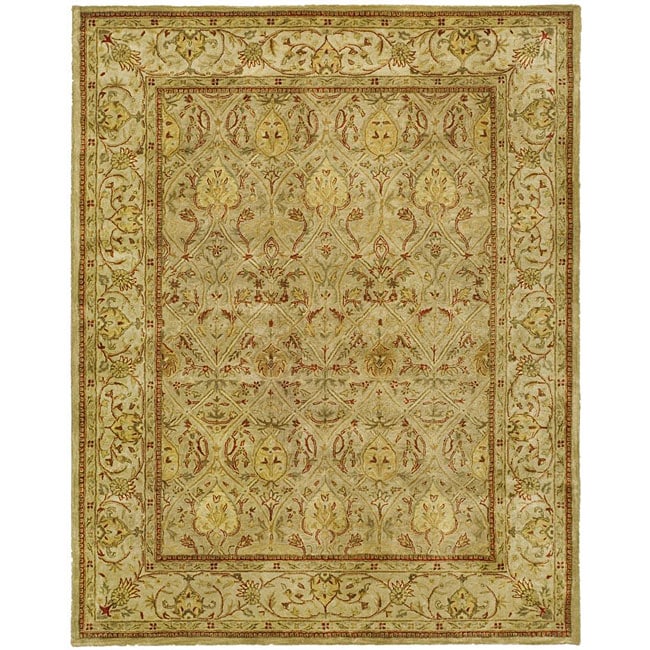 Handmade Mahal Light Brown/ Beige New Zealand Wool Rug (6 X 9)