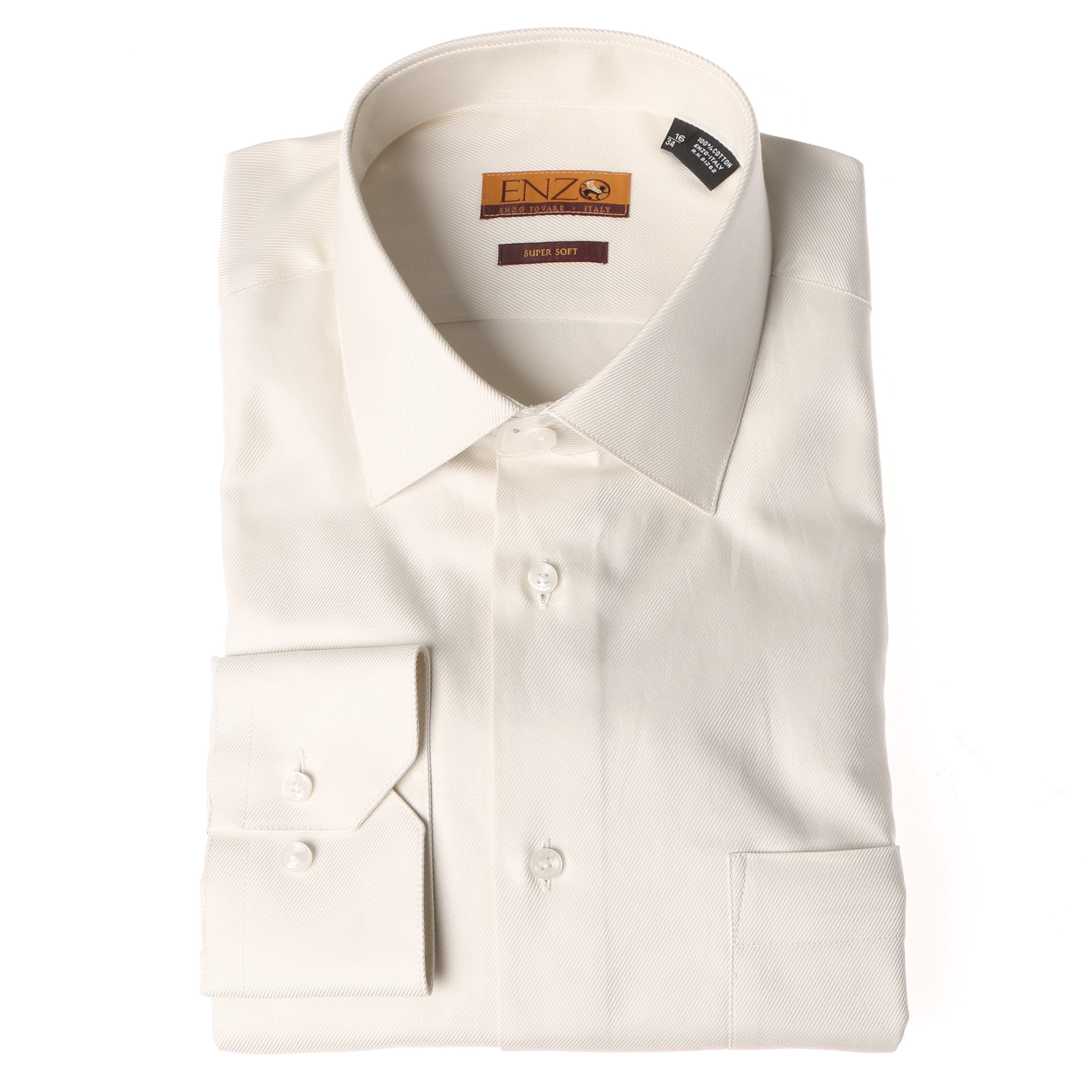 Mens Beige Twill Dress Shirt