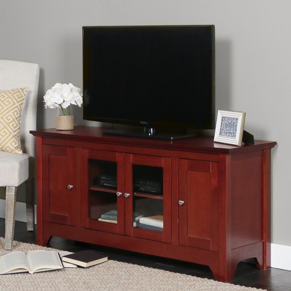 Shop Brown Wood 53-inch TV Stand - Free Shipping Today - Overstock.com ...