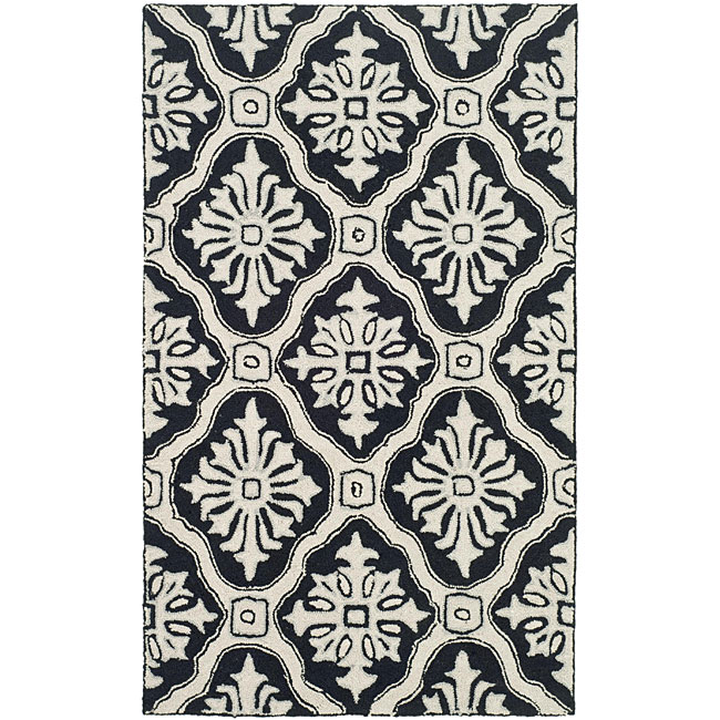 Shop Safavieh Handhooked Lexington Ivory/ Black Polypropylene Rug 2