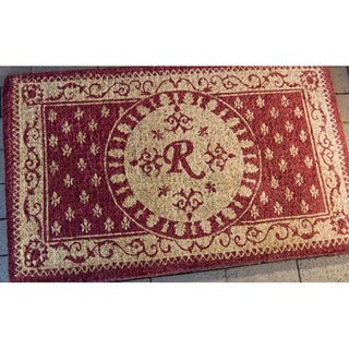 Safavieh Monogrammed 'R' Beige/ Red Natural Coir Welcome Mat (2' x 3'3)