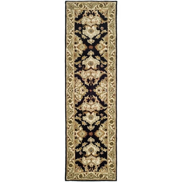 Safavieh Handmade Heritage Timeless Traditional Black/ Ivory Wool Runner (2'3 x 8')