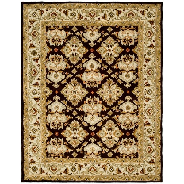 Safavieh Handmade Heritage Timeless Traditional Dark Mocha/ Ivory Wool Rug - 7'6" x 9'6"