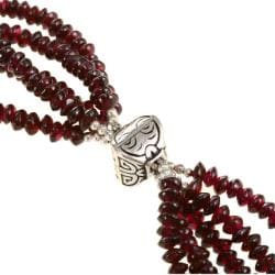 Silver Garnet 4 strand Necklace (Thailand) Necklaces