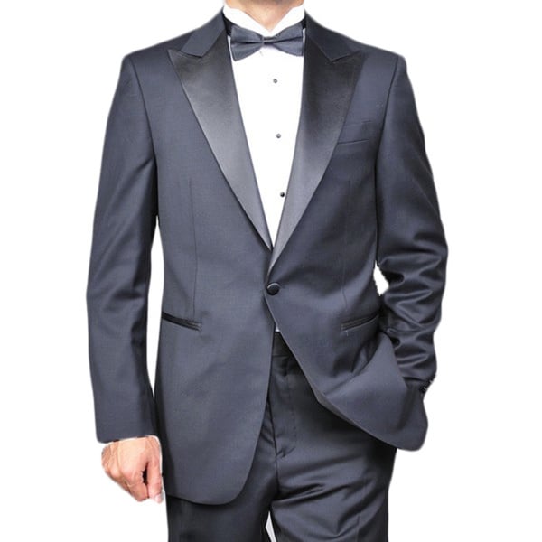 Shop Men's Virgin Wool One-button Tuxedo - Free Shipping Today ...