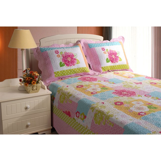 Greenland Home Fashions Adora 3 piece Quilt Set Multi Size Full