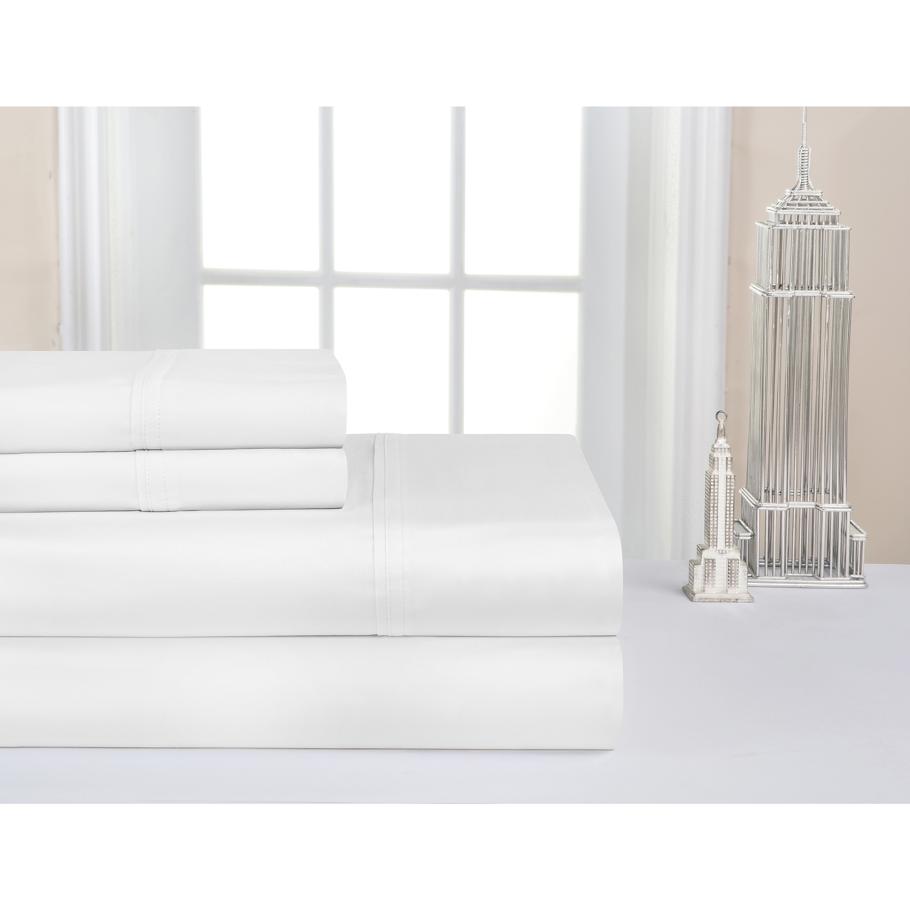 Safah International Inc Pima Cotton Extra Deep Pocket 400 Thread Count Sheet Set White Size Twin XL