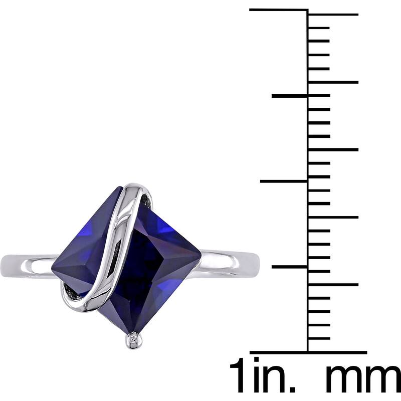 Miadora 10k White Gold Created Sapphire Ring - Blue