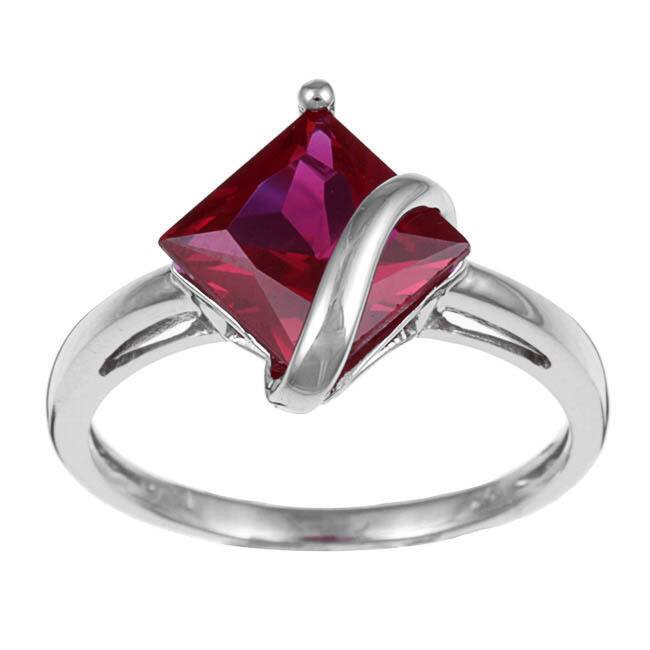 Miadora 10k White Gold Gemstone Ring