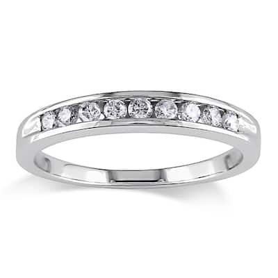 Miadora 14k Gold 1/4ct TDW Round Diamond Wedding Band