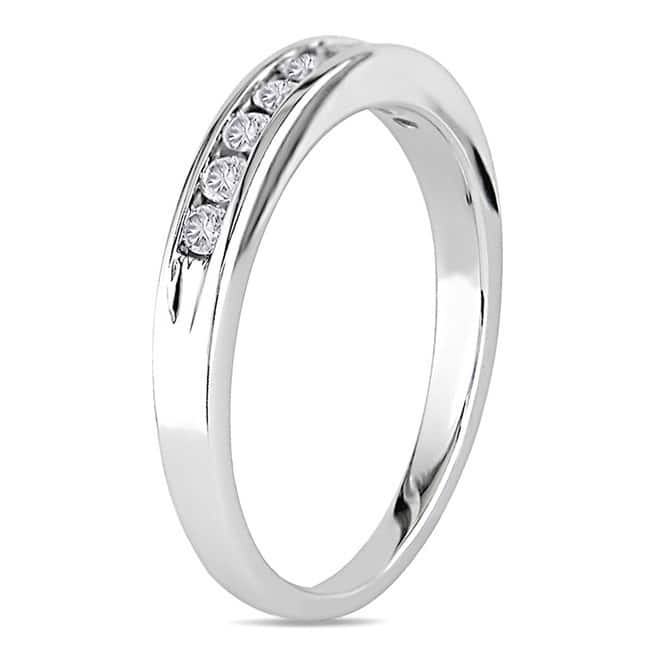 Miadora 14k Gold 1/4ct TDW Round Diamond Wedding Band