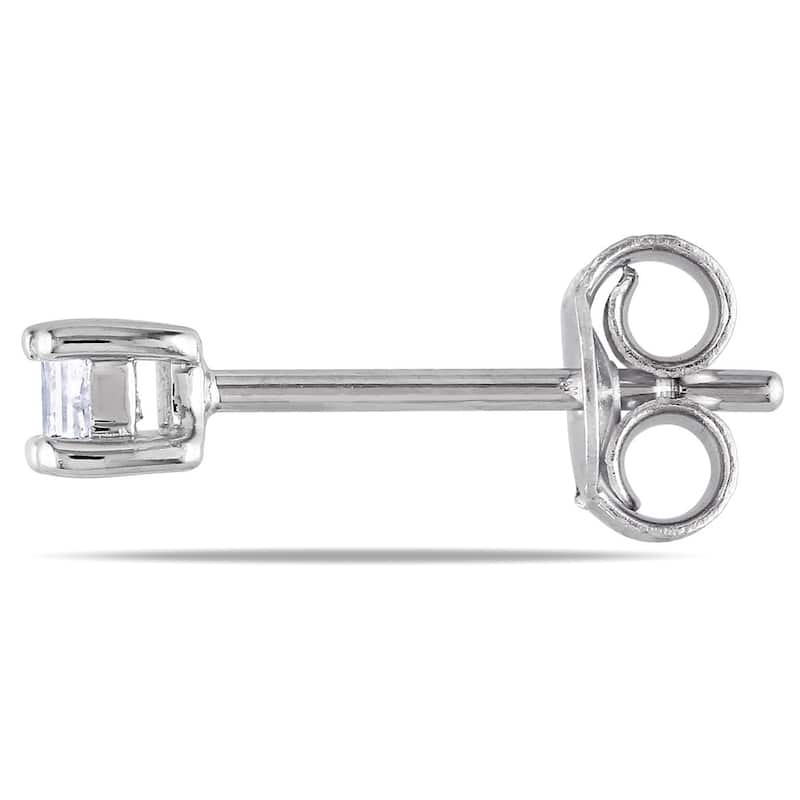 Miadora Sterling Silver 1/6ct TDW Diamond Solitaire Stud Earrings