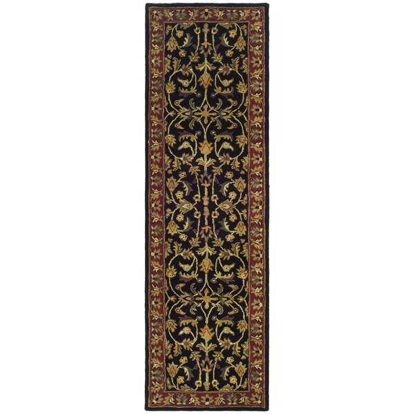 Safavieh Handmade Heritage Timeless Traditional Black/ Red Wool Runner (2'3 x 8')