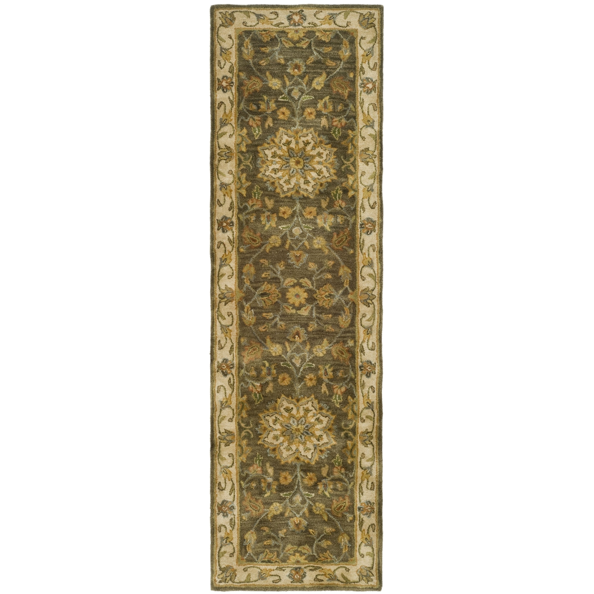 Handmade Farahan Brown/ Taupe Wool Rug (23 x 8) Today $98.99 Sale