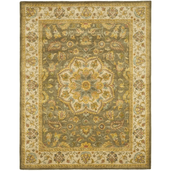 Safavieh Handmade Heritage Timeless Traditional Taupe/ Ivory Wool Rug - 7'6 x 9'6