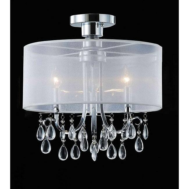 Clear 3-light Crystal Ceiling Fixture
