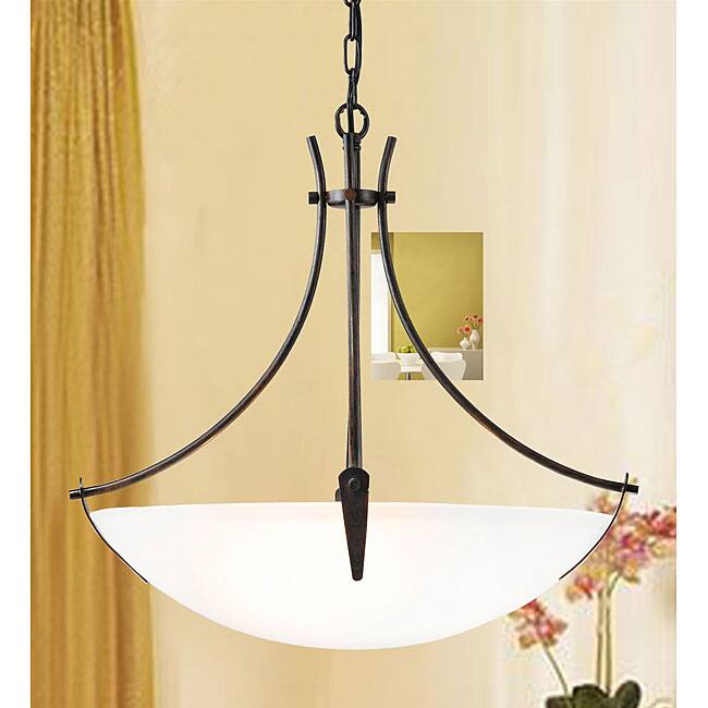 Contemporary 3-light White Shade Chandelier