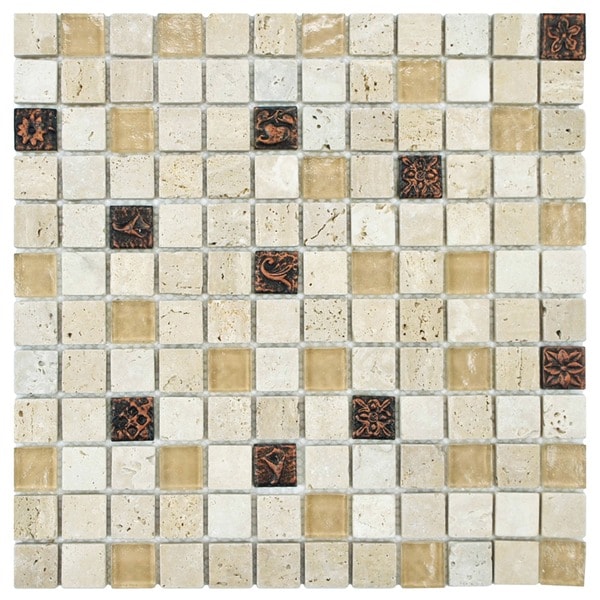 SomerTile 12x12 in Basilica 1 in Cologne Glass/Stone Mosaic Tile (Pack