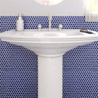 Blue Tile Find Great Home Improvement Deals Ping At Somertile 12x12 625 Inch Penny Cobalt Blue Porcelain Mosaic Floor And Wall Tile