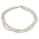 preview thumbnail 4 of 2, DaVonna 14k Gold White FW Pearl 16-inch Triple-strand Necklace (4.5-5 mm)
