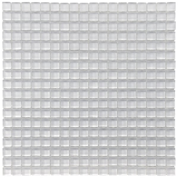 SomerTile 12x12 in Reflections Mini 5/8 in Ice White Glass Mosaic Tile