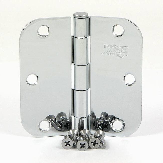 Stone Mill 3.5-inch Polished Chrome Door Hinges (Set of 2)