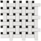 preview thumbnail 1 of 2, Merola Tile 9.75x9.75-in Basket Weave 1x2.5-in White/Black Porcelain Mosaic Tile (Pack of 10)
