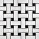 preview thumbnail 3 of 2, Merola Tile 9.75x9.75-in Basket Weave 1x2.5-in White/Black Porcelain Mosaic Tile (Pack of 10)