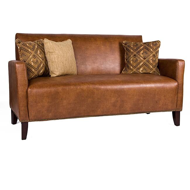 Handy Living Sutton Saddle Brown Renu Leather Sofa