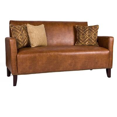 Handy Living Sutton Saddle Brown Renu Leather Sofa