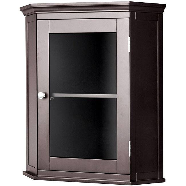 Classique Espresso Corner Wall Cabinet by Teamson Home
