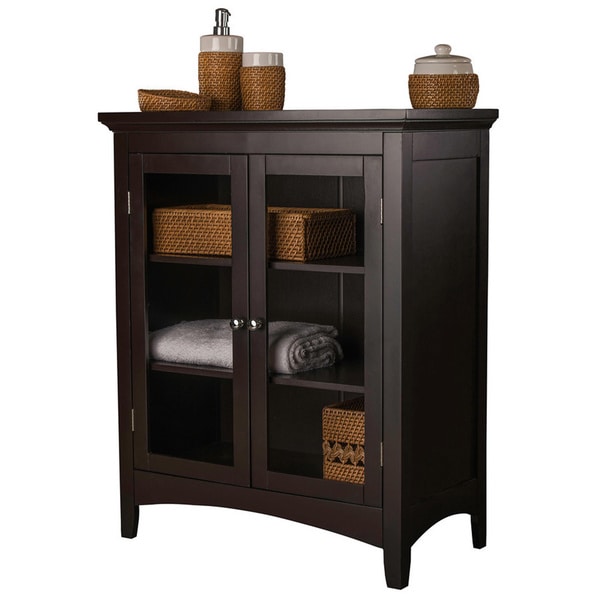 Shop Essential Home Furnishings Classique Espresso Wood Double-door Floor Cabinet - Free ...