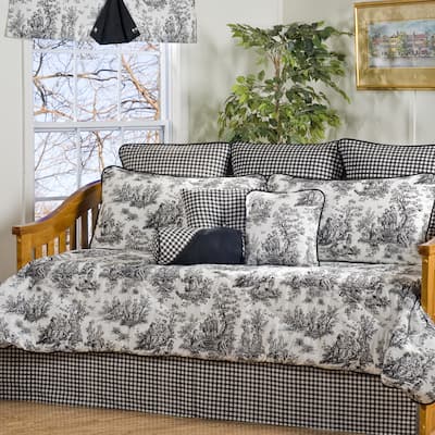 Plymouth Black and White Toile 10-Piece Cotton Daybed Set