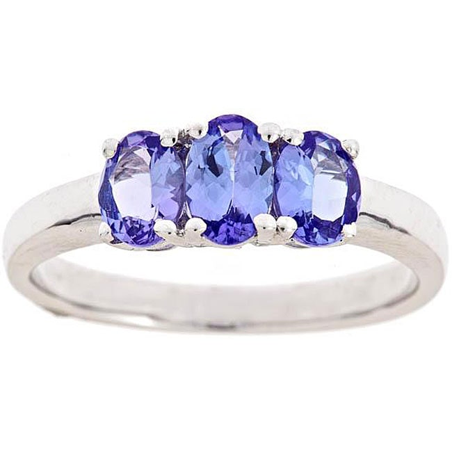 Anika and August DYach Sterling Silver Tanzanite Trilogy Ring