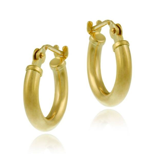 10K Yellow Gold Mens Ladies Children Genuine Diamond Hoops Earrings 11mm 10K Yellow Gold Mens Ladies Children Genuine Diamond Hoops Earrings 11mm